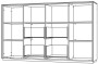  Шкаф средний со стеклом мат., 4 ящ., обвязка GS, фасады BT / NZ-0316.GS.BT /  2024х450х1200, обвязка GS, фасады BT, стекло матовое GLM - 1