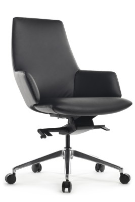 Кресло для персонала Riva Design Chair Spell-M В1719 черная кожа